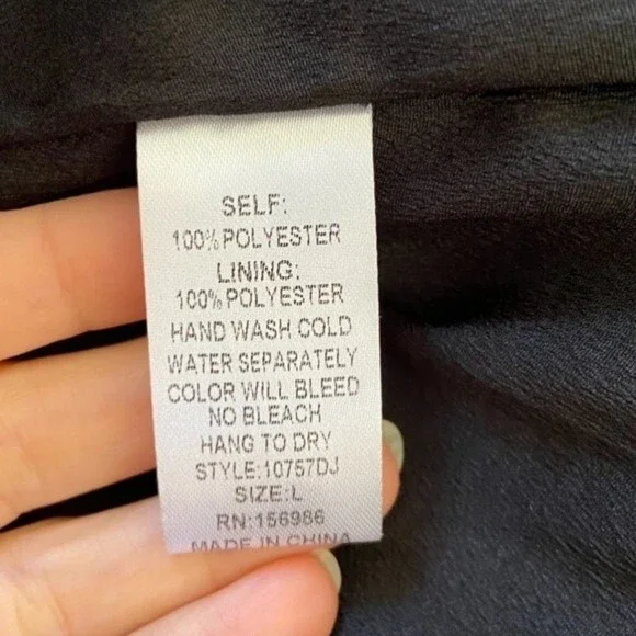 Idem Ditto Chiffon Ruffle Black Gold Dress  L NWT - Picture 14 of 16